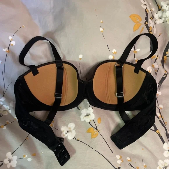 NWOT sexy balconette Black Lace Underwire Bra 32D - Picture 3 of 6